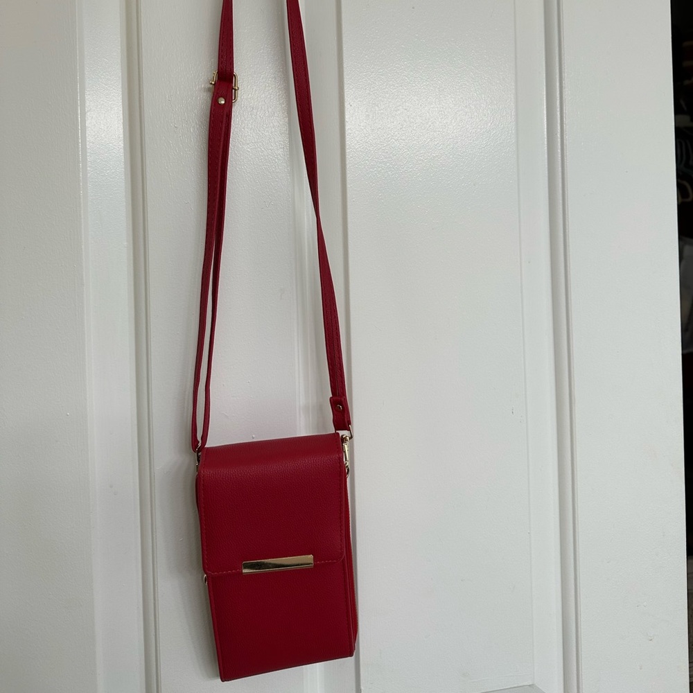 Red crossbody purse